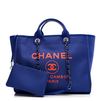 Chanel Mixed Fibers Medium Deauville Tote Blue Orange 4 of 21