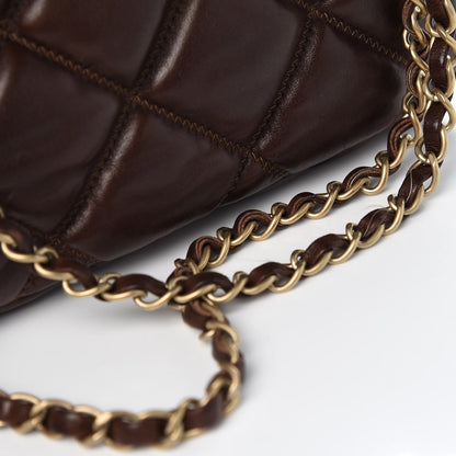 Chanel Lambskin Small Bubble Quilt Flap Bag Brown 6 of 8