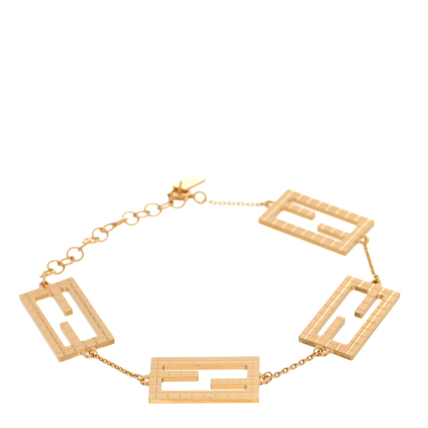 Metal Baguette Link Bracelet Gold