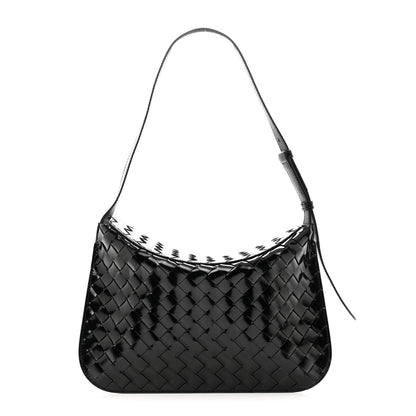 Bottega Veneta Patent Intrecciato Shoulder Bag Black 1 of 9