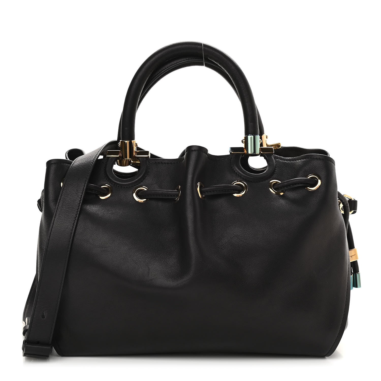 Salvatore Ferragamo Calfskin Sonia Tote Black 1 of 9