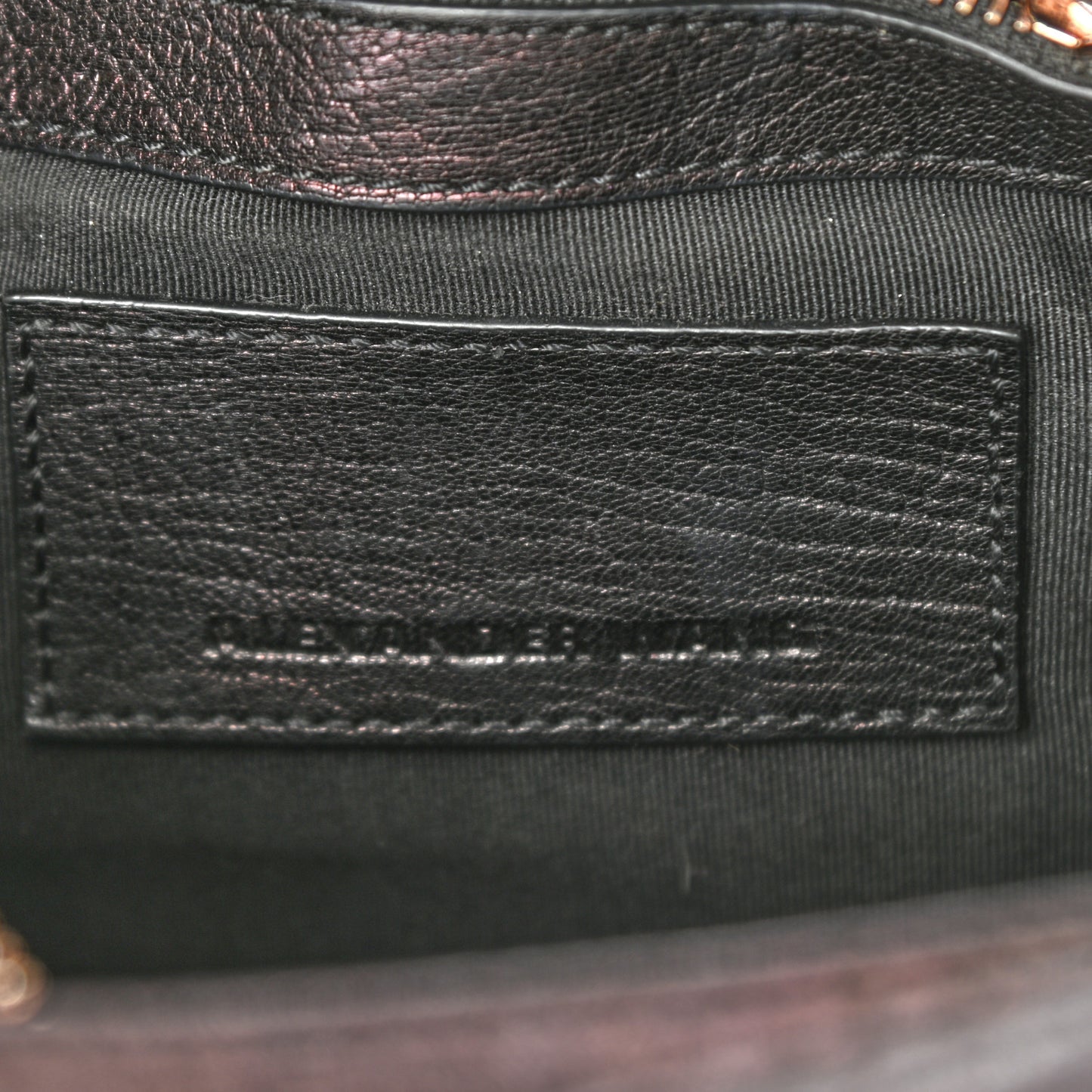 Pebbled Lambskin Mini Rockie Black Rose Gold Hardware