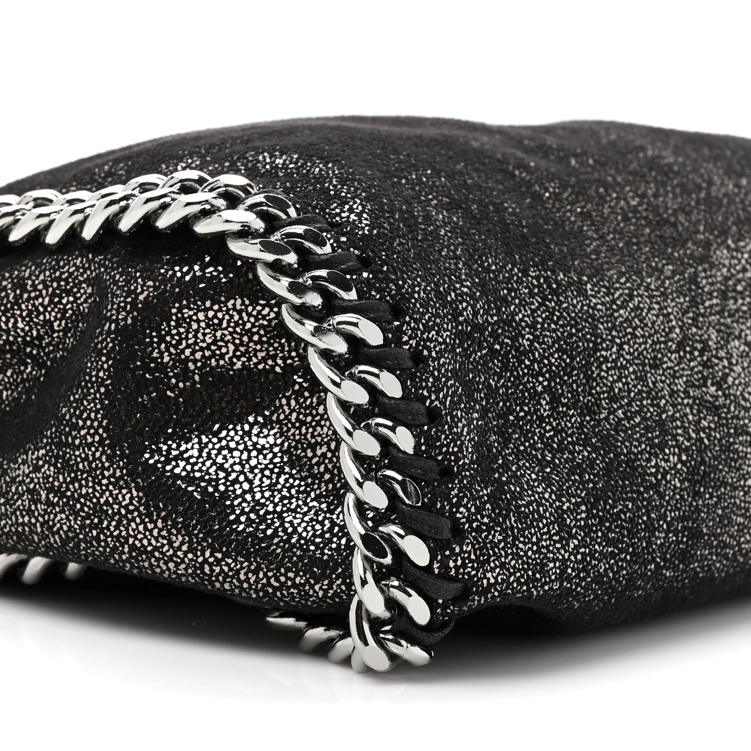 Stella McCartney Chamois Shiny Dotted Mini Falabella Fold Over Tote Ruthenium 8 of 8