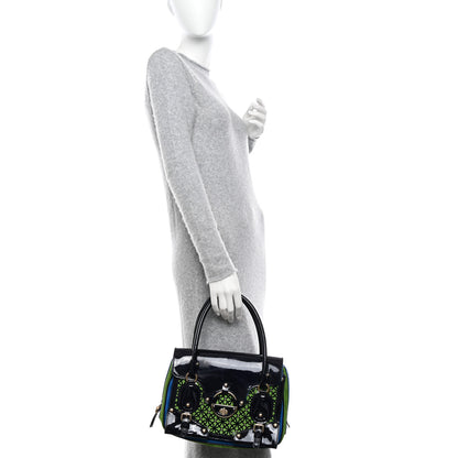 Versace Patent Suede Carla Handle Bag 2 of 11