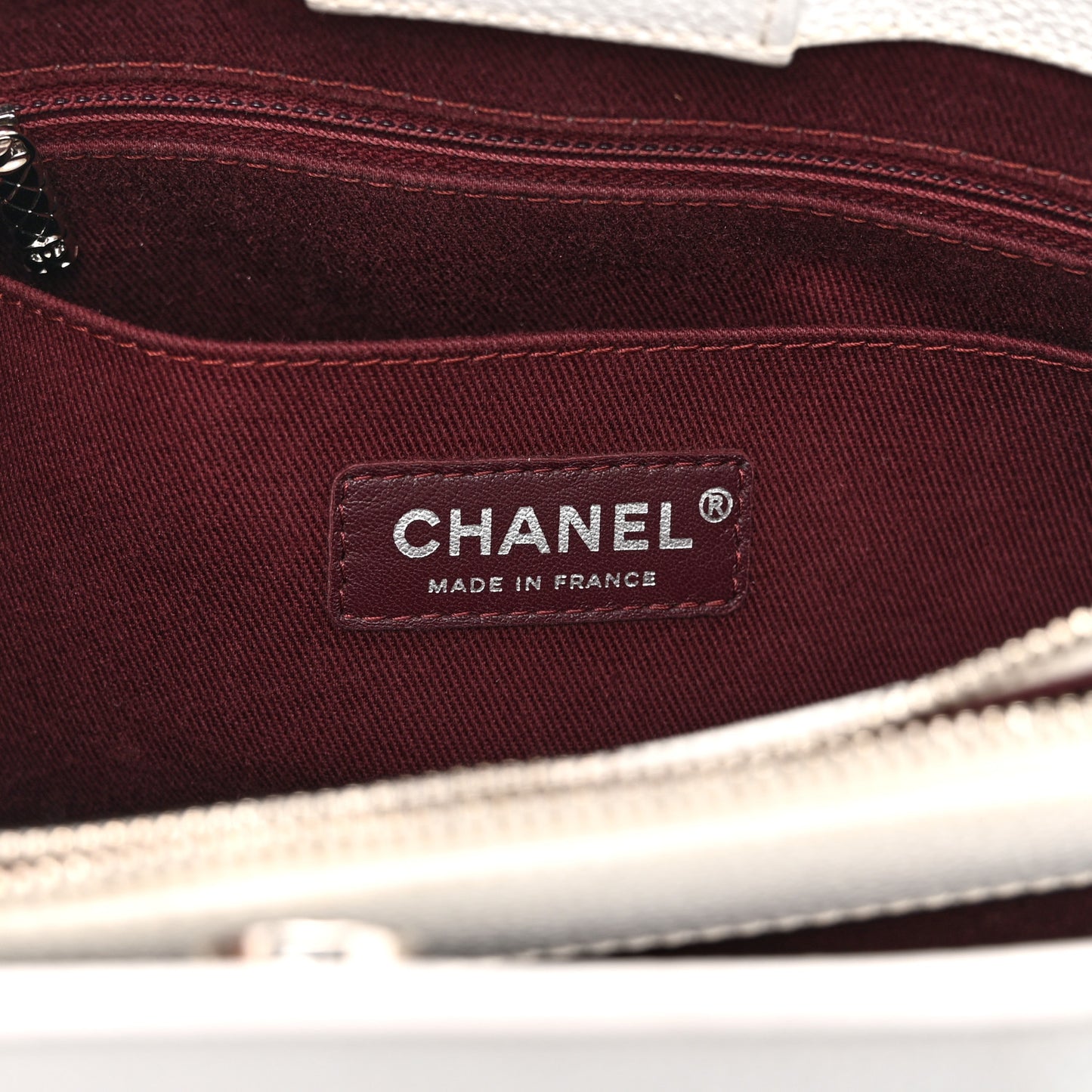 Grained Calfskin Small Neo Executive Shopper Tote White