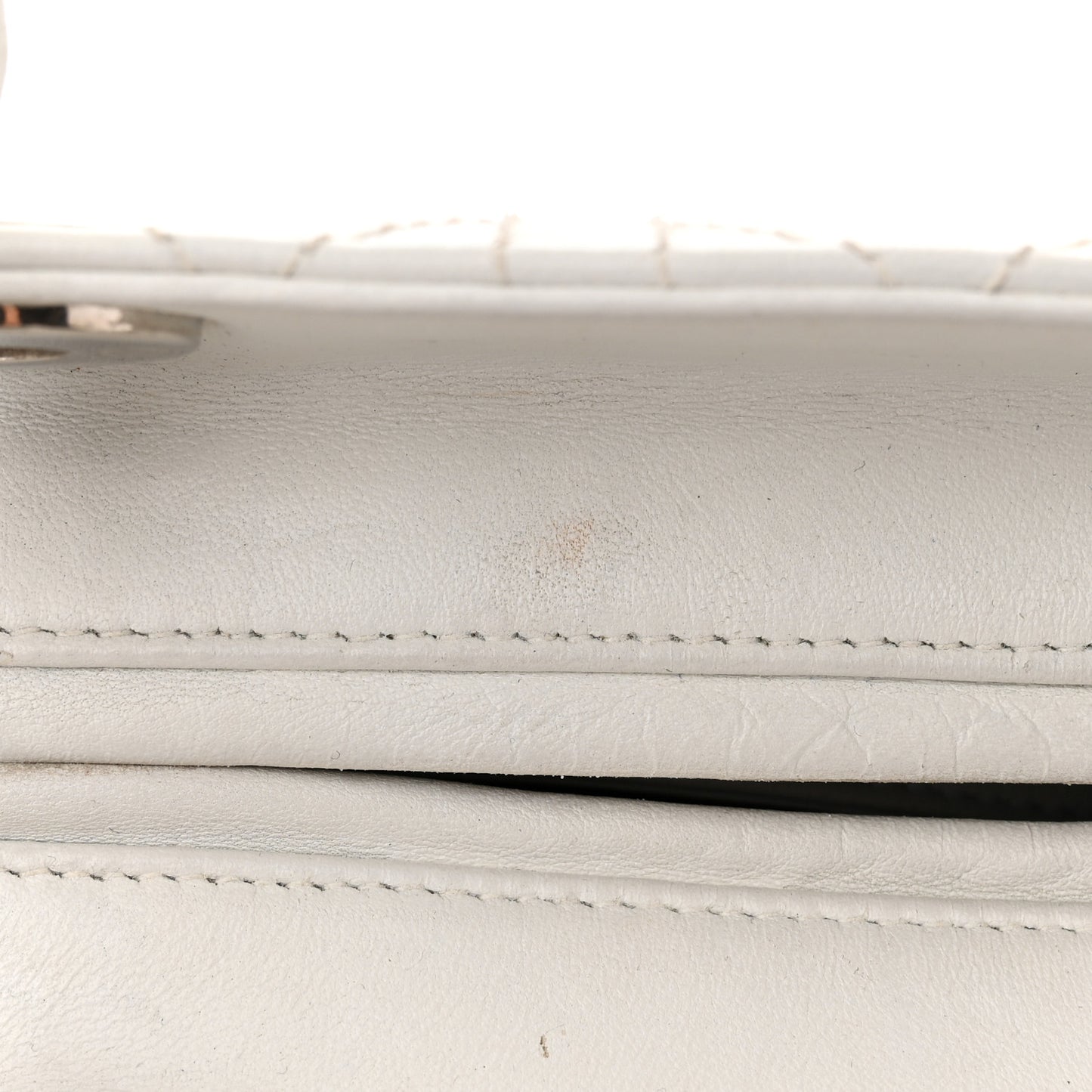 Lambskin Cannage Medium Lady Dior White