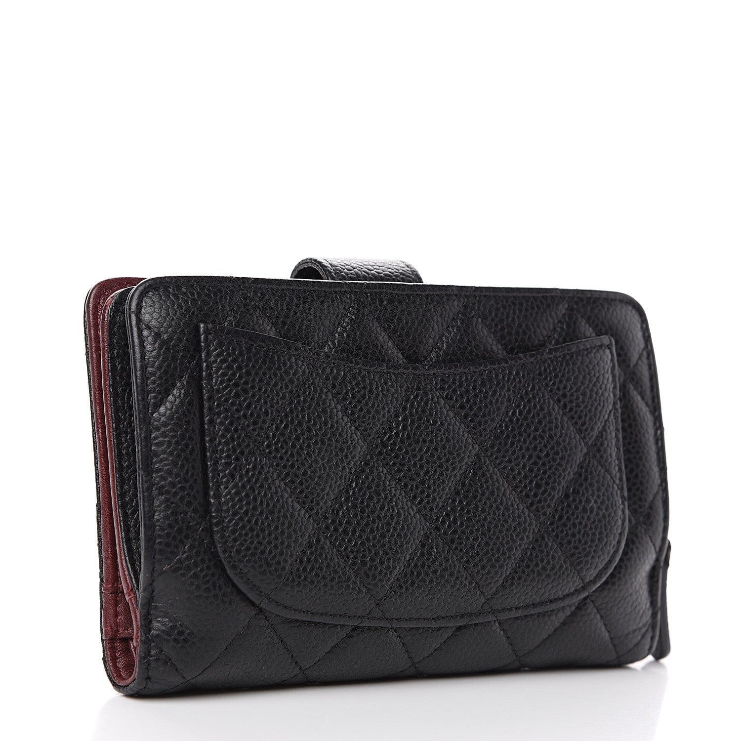 Chanel Caviar Quilted Zipped Pocket Wallet Black 2 of 13