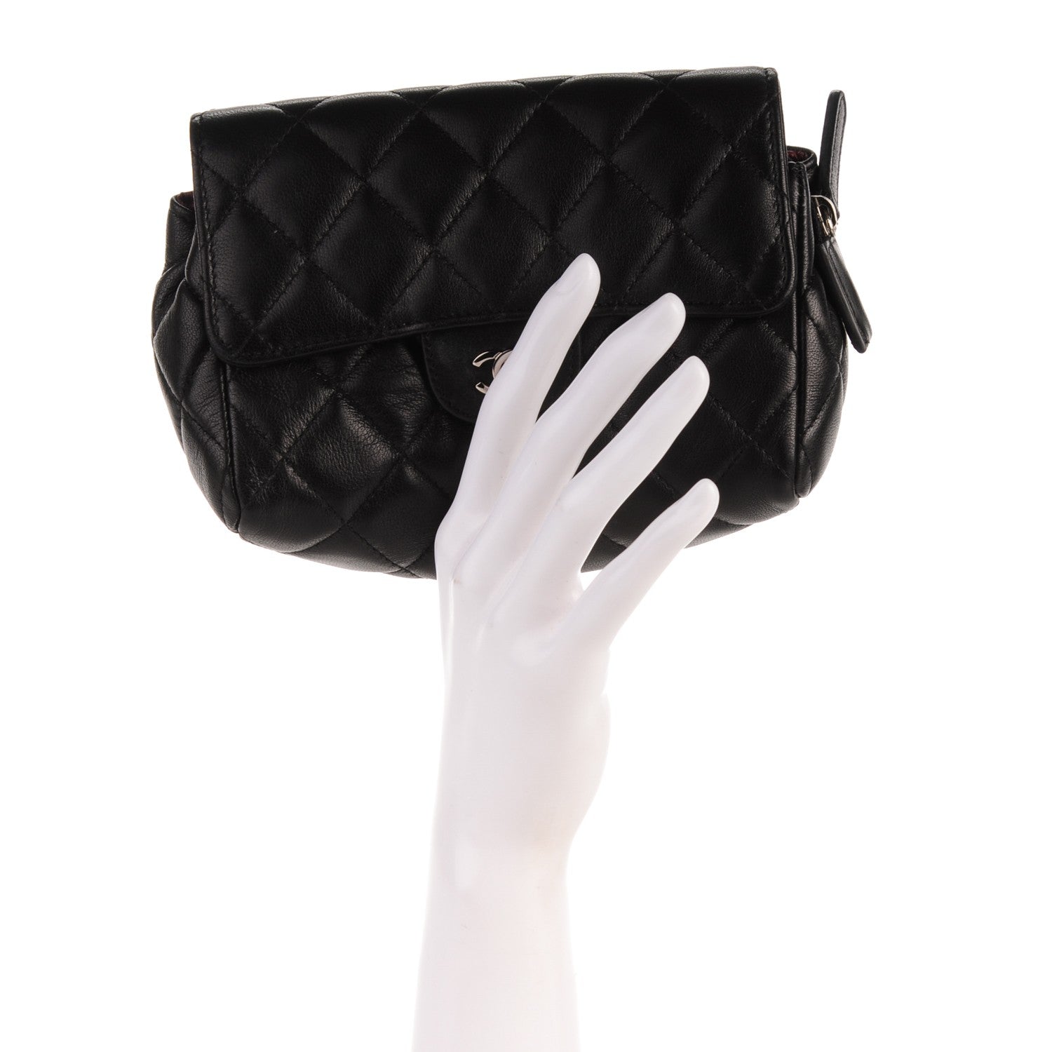 Chanel Lambskin Quilted Flap Cosmetic Case Black 1 of 8