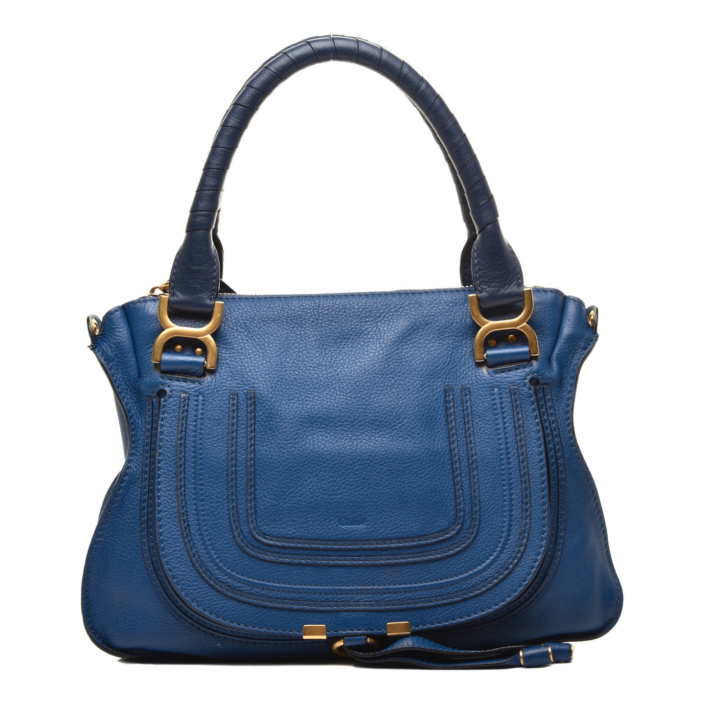Calfskin Medium Marcie Satchel Factory Blue