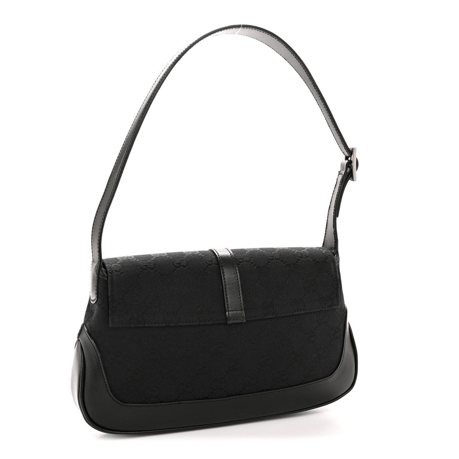 Gucci Monogram Calfskin Small Jackie O Hobo Black 3 of 13