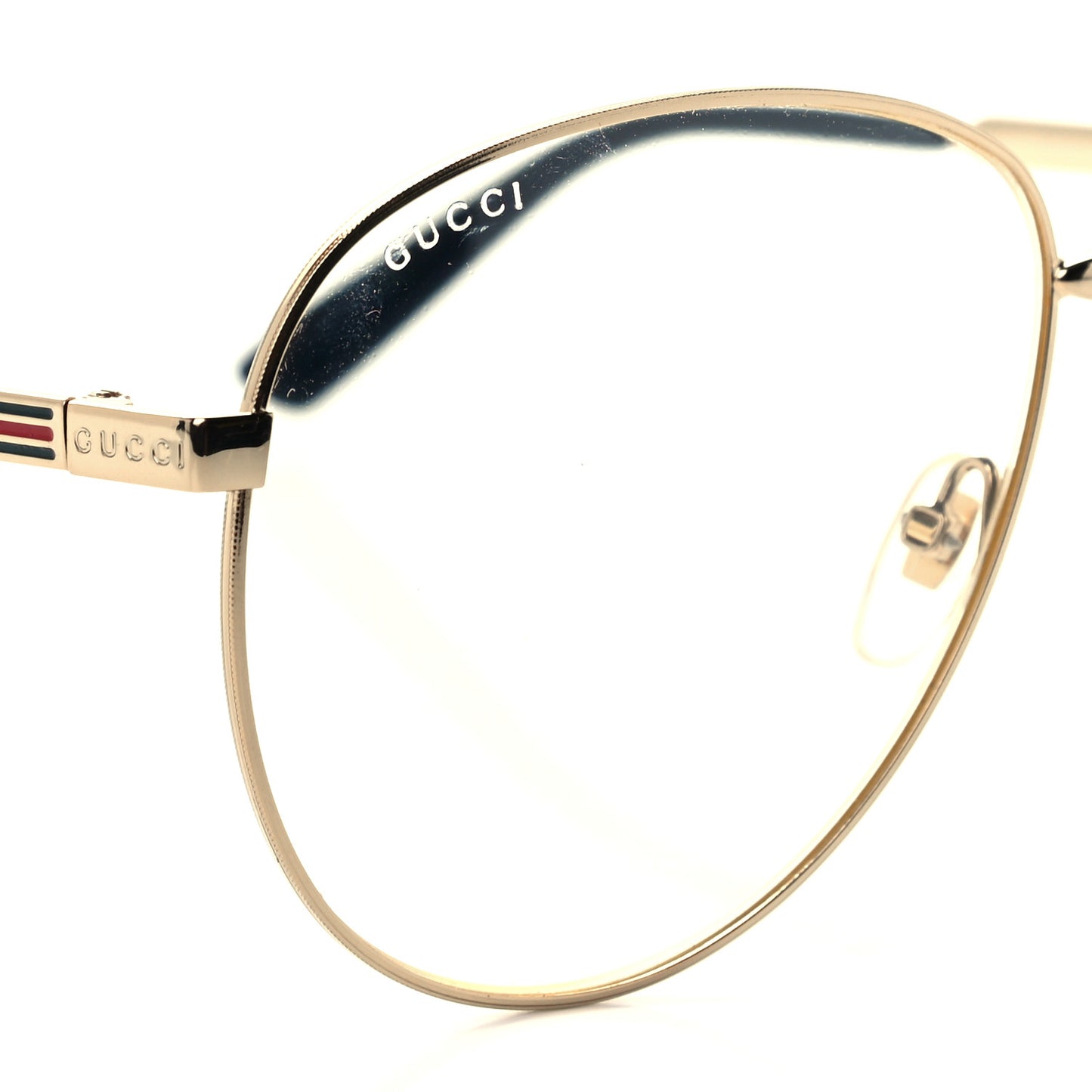 Aviator Eyeglasses GG0138S Gold Black