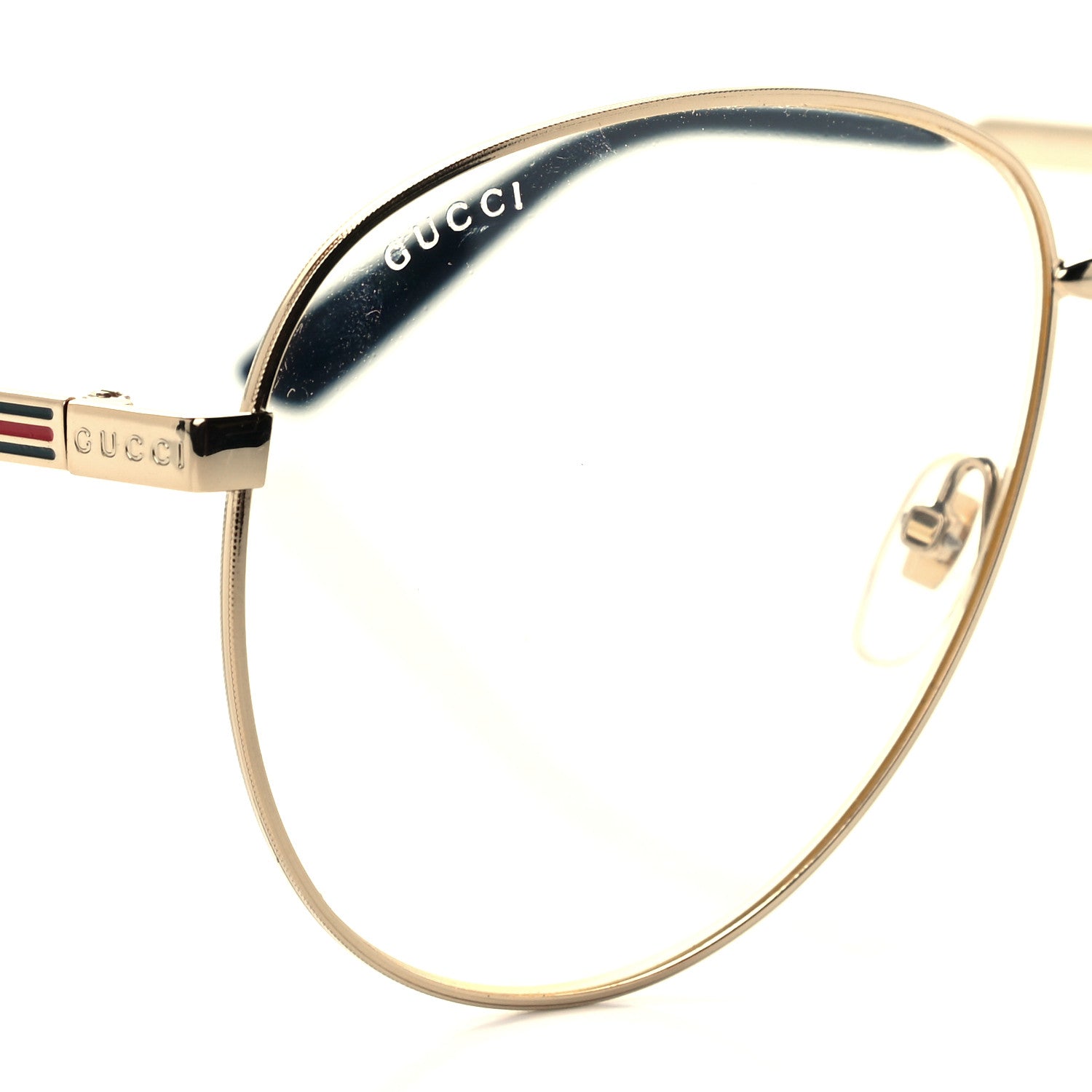 Gucci Aviator Eyeglasses GG0138S Gold Black 8 of 9