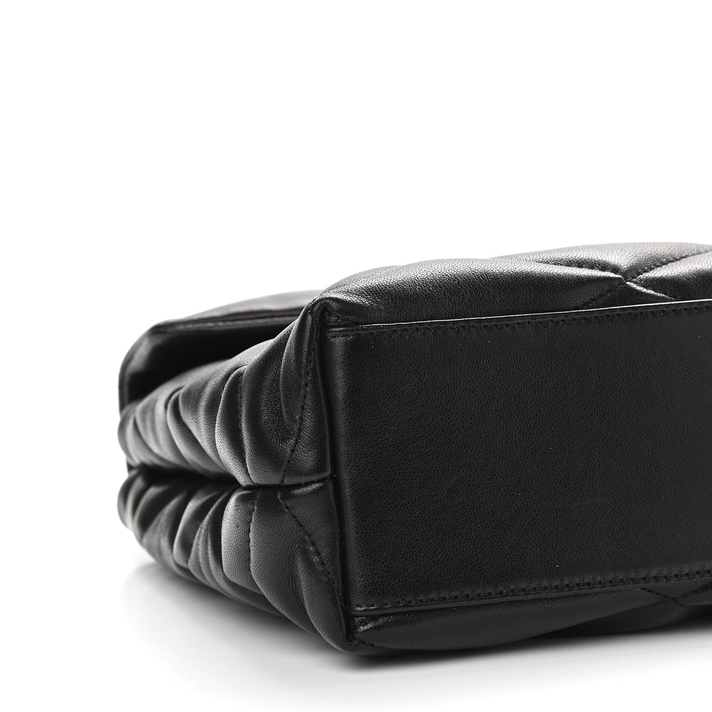 Lambskin Quilted Sade Puffer Envelope Clutch Black