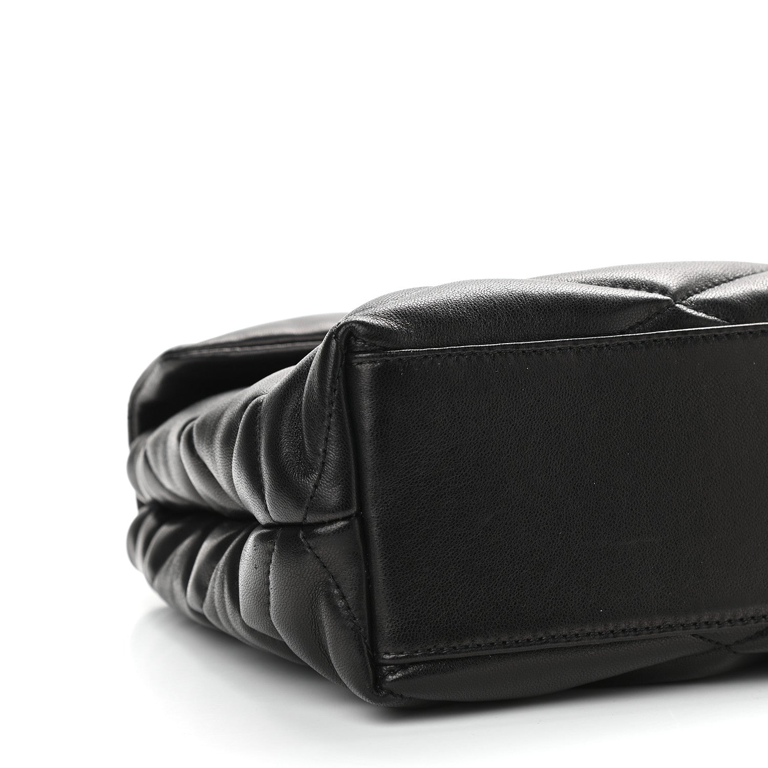 Saint Laurent Lambskin Quilted Sade Puffer Envelope Clutch Black 8 of 9