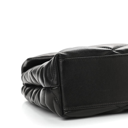 Saint Laurent Lambskin Quilted Sade Puffer Envelope Clutch Black 8 of 9