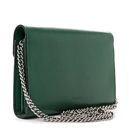 Gucci Calfskin Mini Dionysus Chain Wallet Emerald 3 of 13
