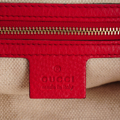 Gucci Pebbled Calfskin Large Soho Shoulder Bag Red 6 of 7