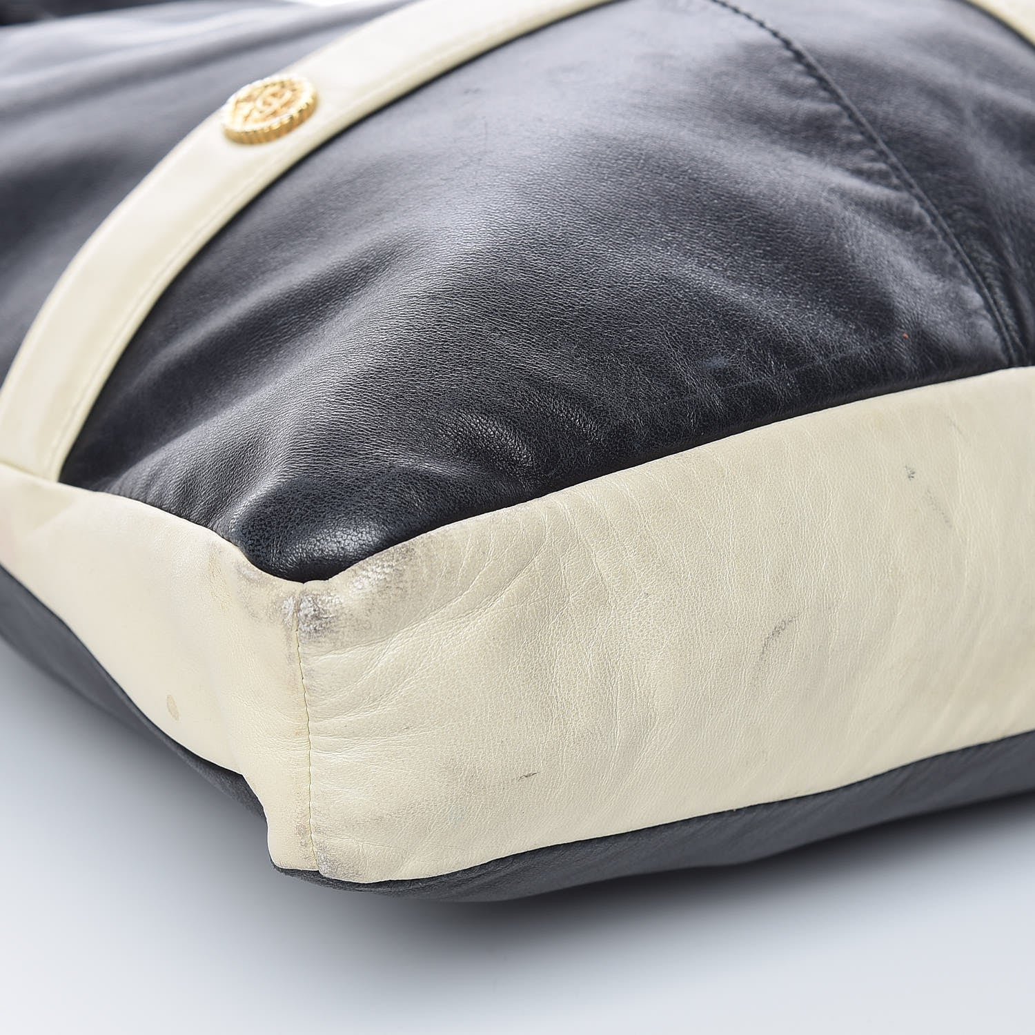 Chanel Lambskin Large Girl Bag Black Beige 8 of 9