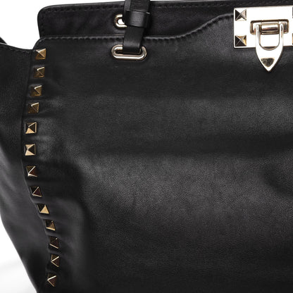 Valentino Garavani Vitello Medium Rockstud Tote Black 10 of 12