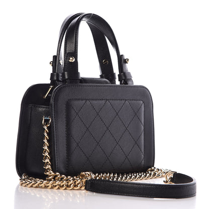 Chanel Grained Calfskin Stitched Mini Label Click Shopper Tote Black 3 of 10