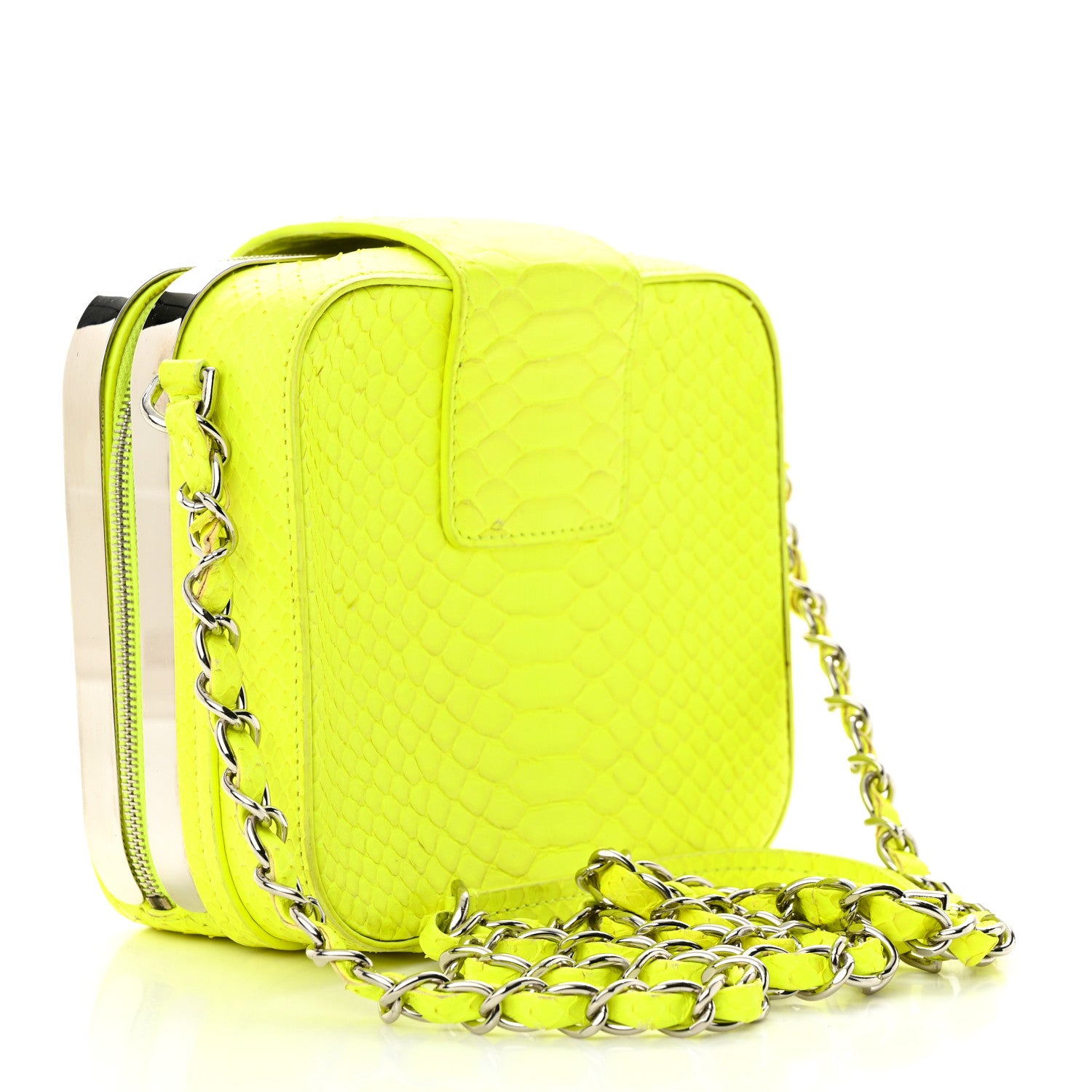 Chanel Snakeskin Mini CC Box Camera Bag Yellow 3 of 19
