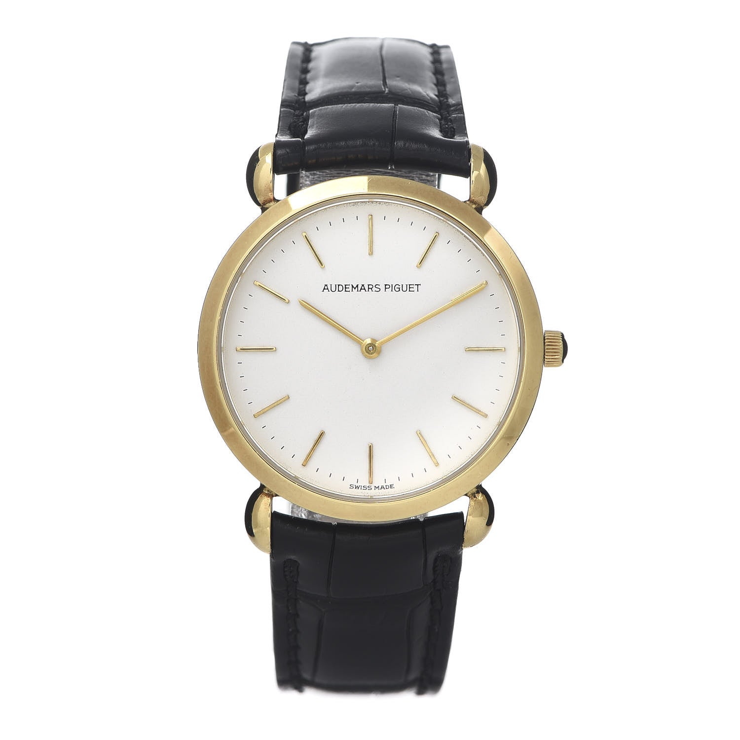 Audemars Piguet 18K Yellow Gold Alligator 32mm Classic Manual Winding Watch 1 of 6