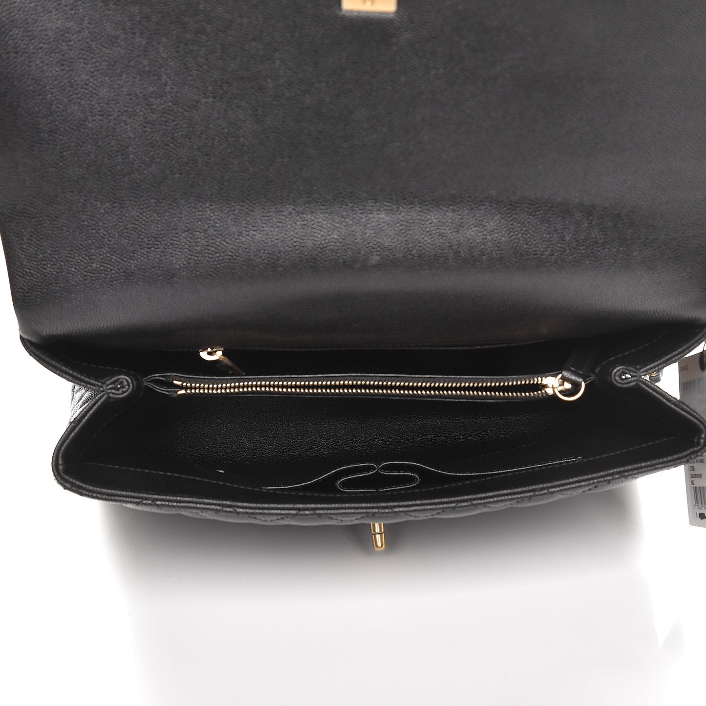 Caviar Lizard Quilted Medium Coco Handle Flap Black