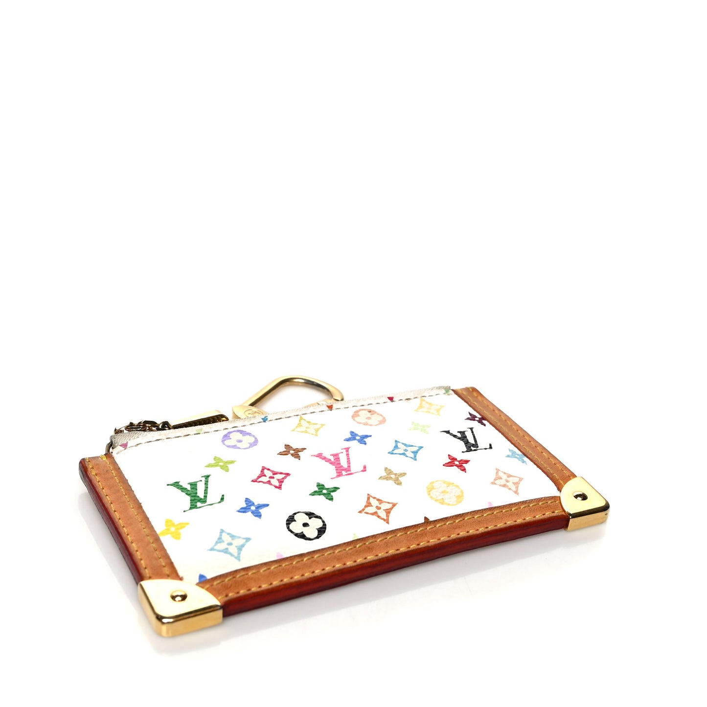 Monogram Multicolor Key Pouch White