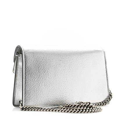 Gucci Metallic Calfskin Super Mini Dionysus Shoulder Bag Silver 3 of 10