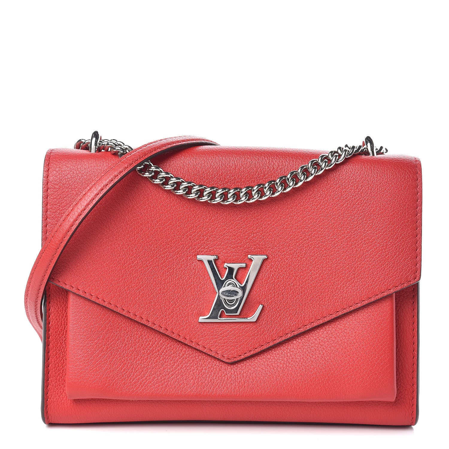 Louis Vuitton Soft Calfskin Mylockme Chain Bag BB Rubis 1 of 11