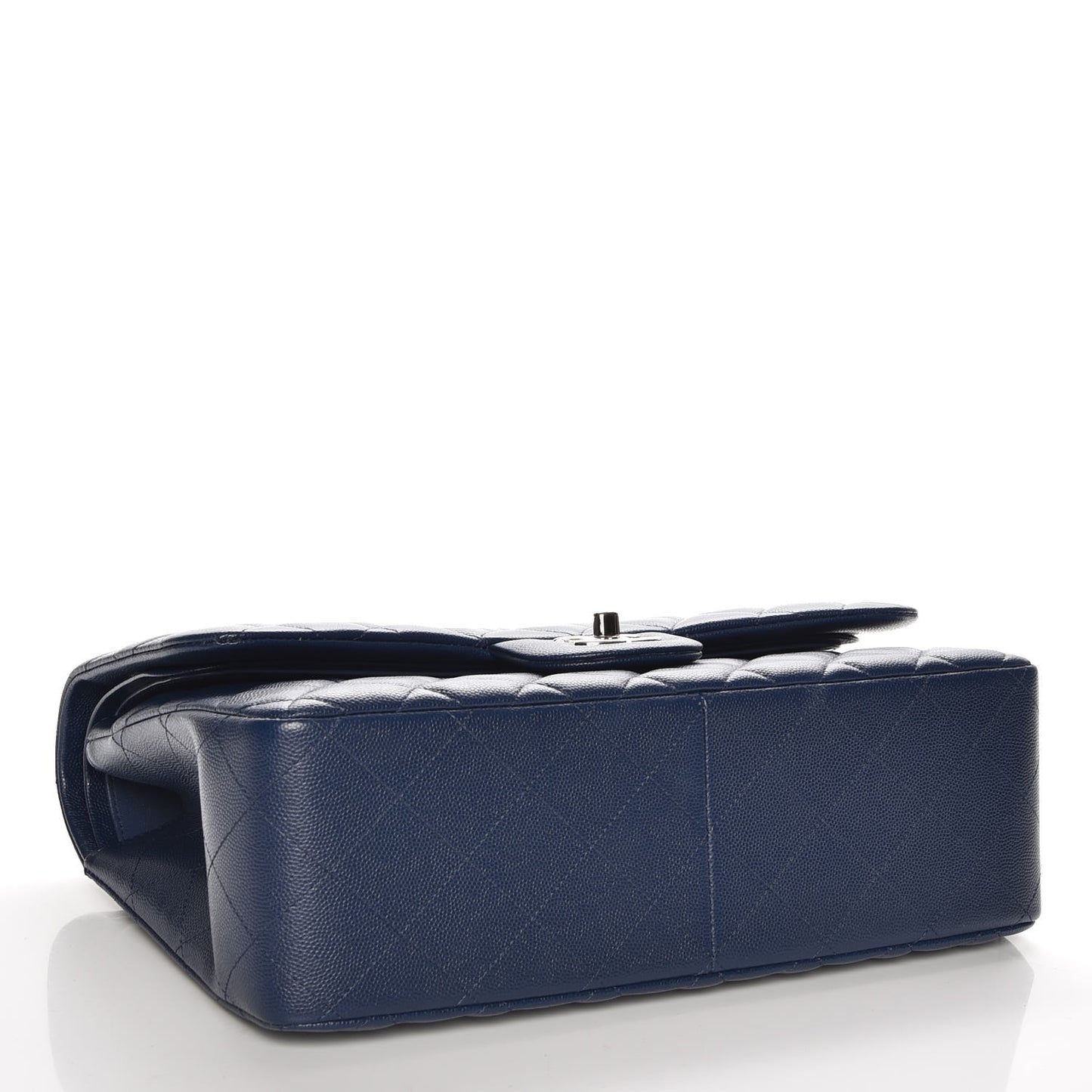 Caviar Quilted Jumbo Double Flap Navy