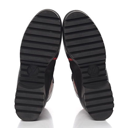 Louis Vuitton Suede Calfskin Damier Azur Overcloud Platform Desert Boots 35.5 Black 5 of 10