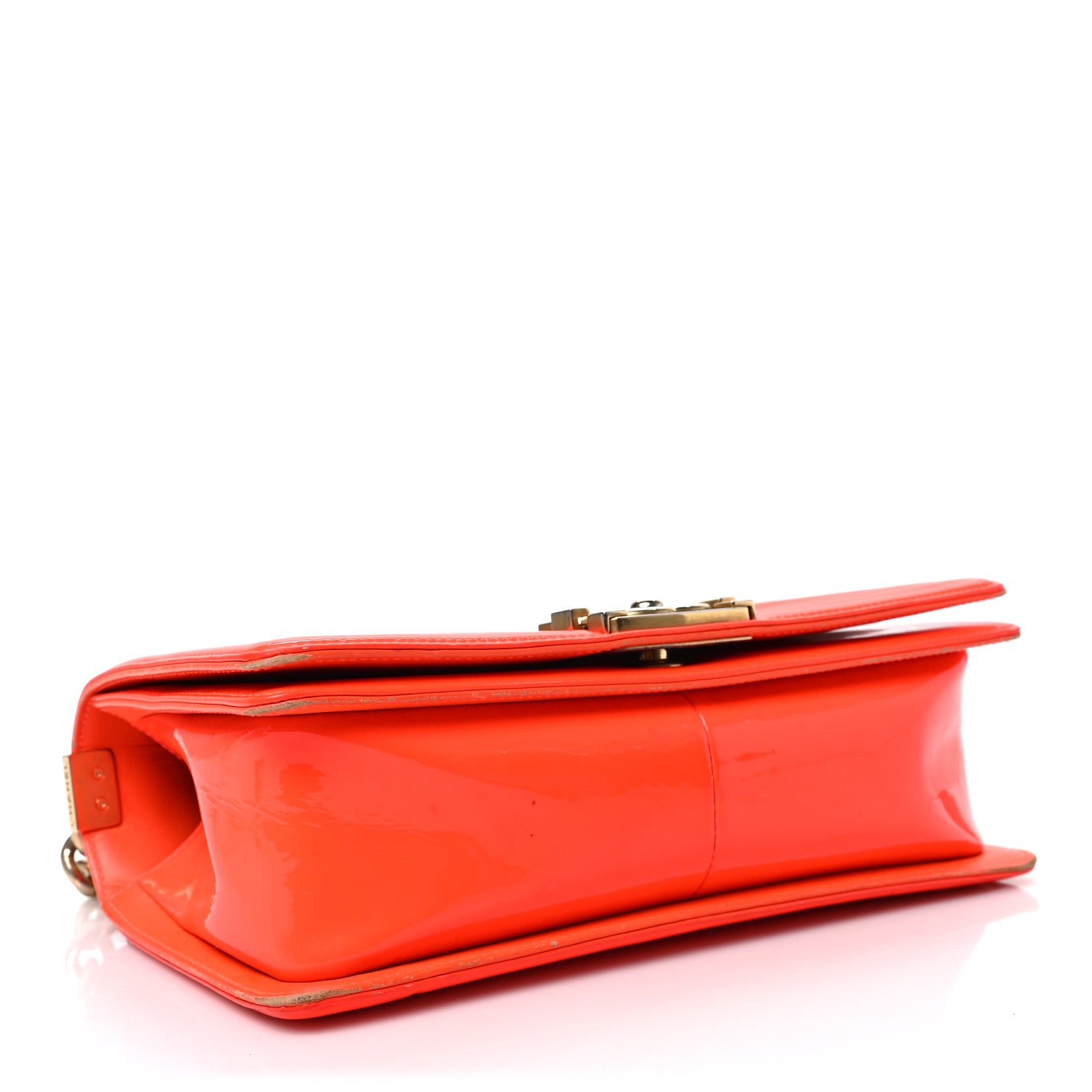 Chanel Patent Quilted Medium Boy Flap Orange 4 of 11