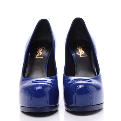 Saint Laurent Patent Tribtoo 80 Pumps 35.5 Blue 2 of 9