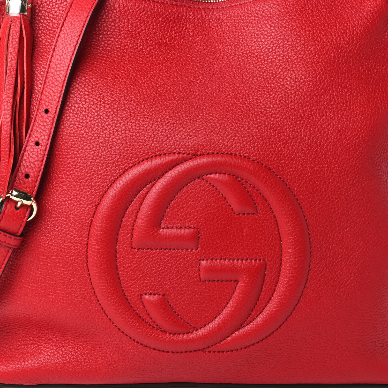Gucci Pebbled Calfskin Large Soho Hobo Tabasco Red 10 of 11