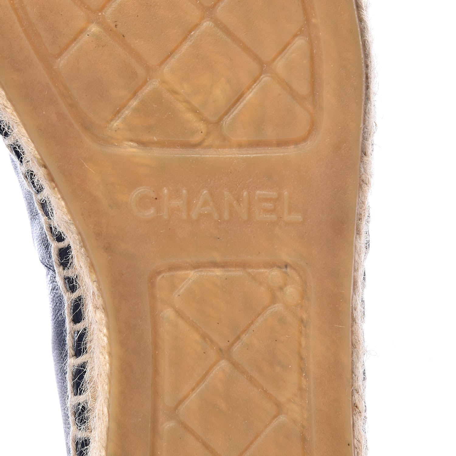 Chanel Lambskin CC Espadrilles 37 Navy Black 9 of 10