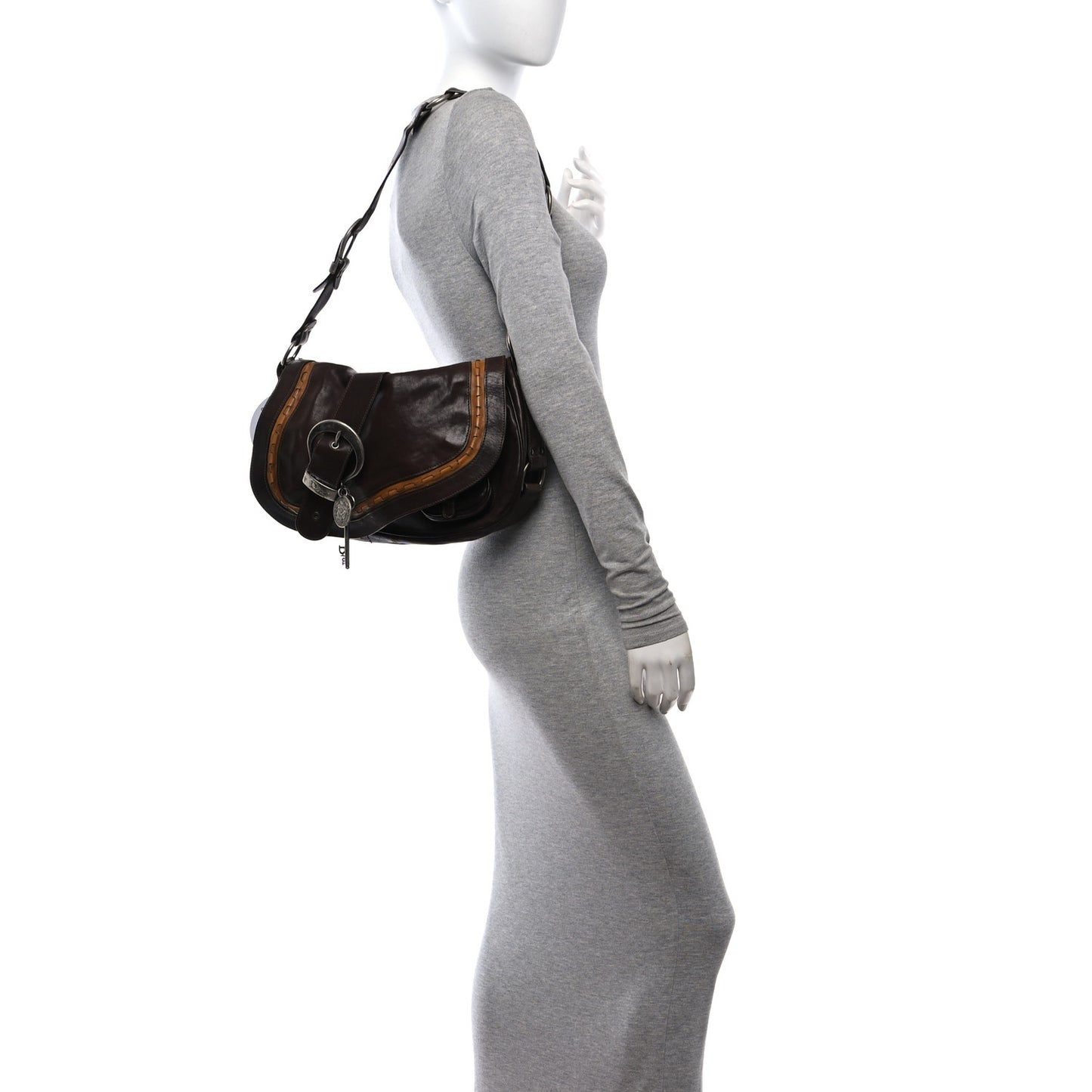 Calfskin Large Gaucho Double Saddle Bag Brown