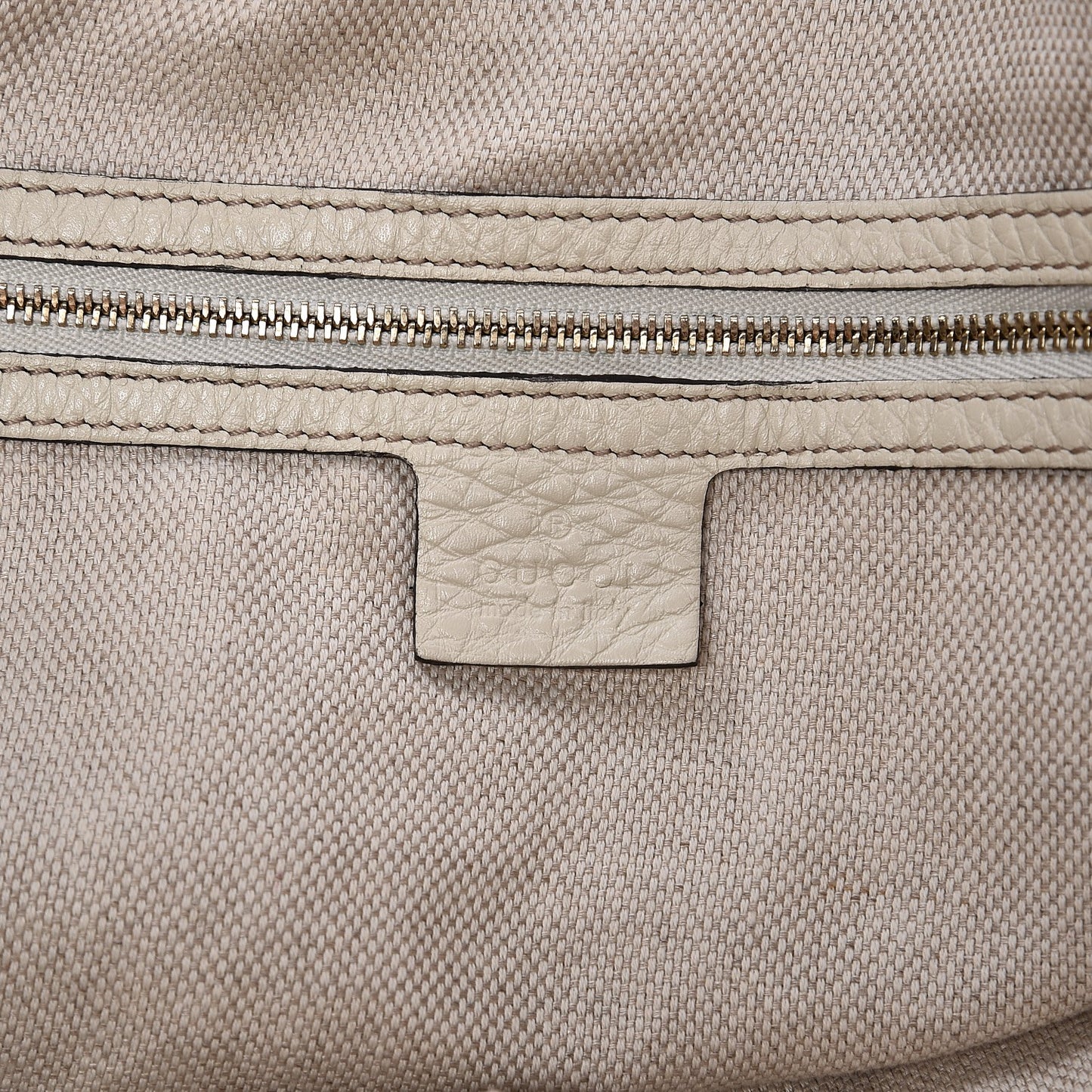 Pebbled Calfskin Large Soho Shoulder Bag Off White