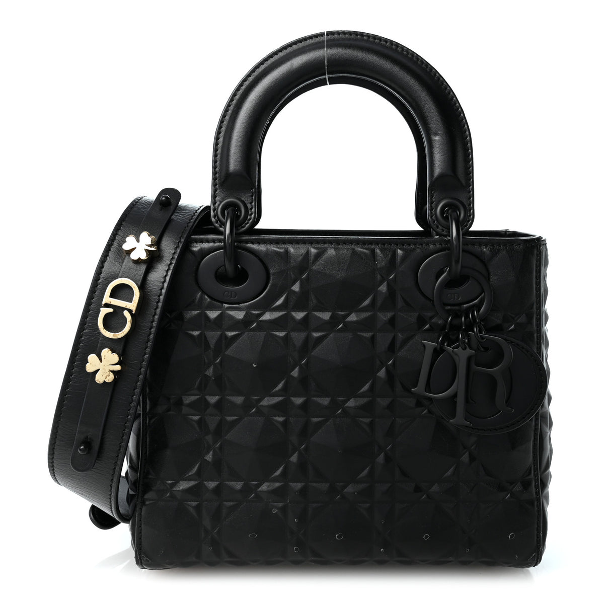 Christian Dior Calfskin Cannage Diamond Small My ABCDior Lady Dior Black 1 of 10