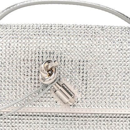 Bottega Veneta Nappa Crystal Long Andiamo Top Handle Clutch White 7 of 9