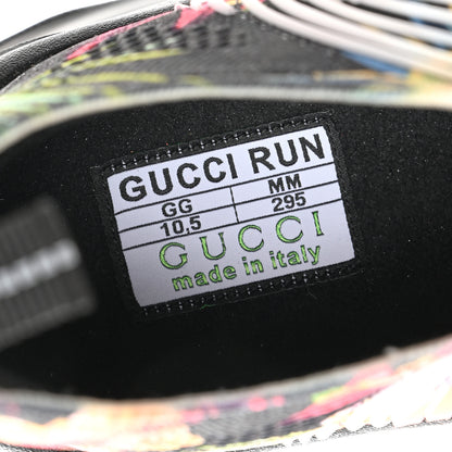 Gucci Technical Knit Fabric Waves Mens Gucci Run Sneakers 10.5 Black Multicolor 7 of 9