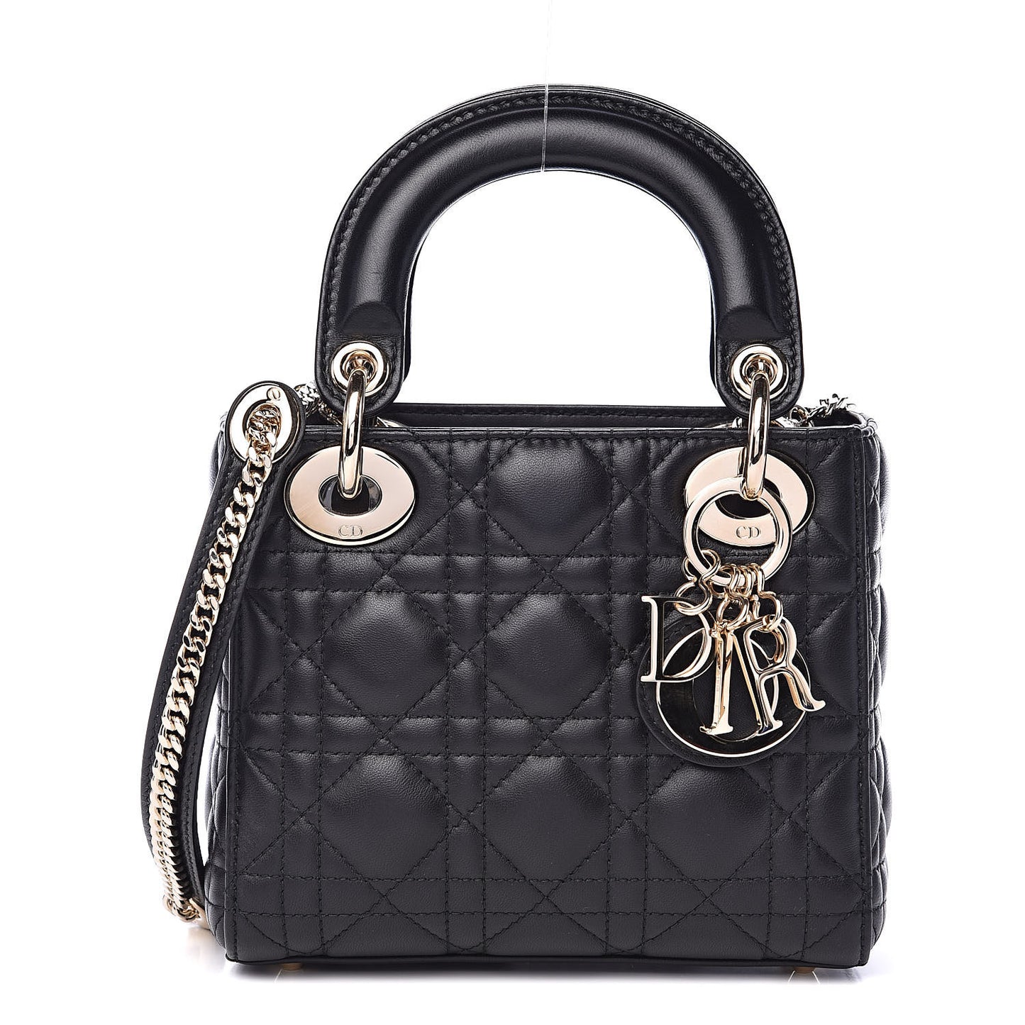 Lambskin Cannage Mini Lady Dior Black