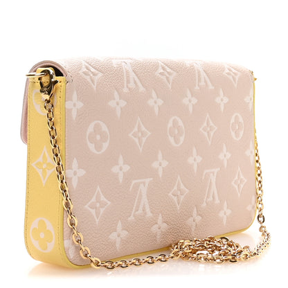 Louis Vuitton Empreinte Spring in the City Felicie Pochette Chain Wallet Pink Beige Yellow 3 of 9