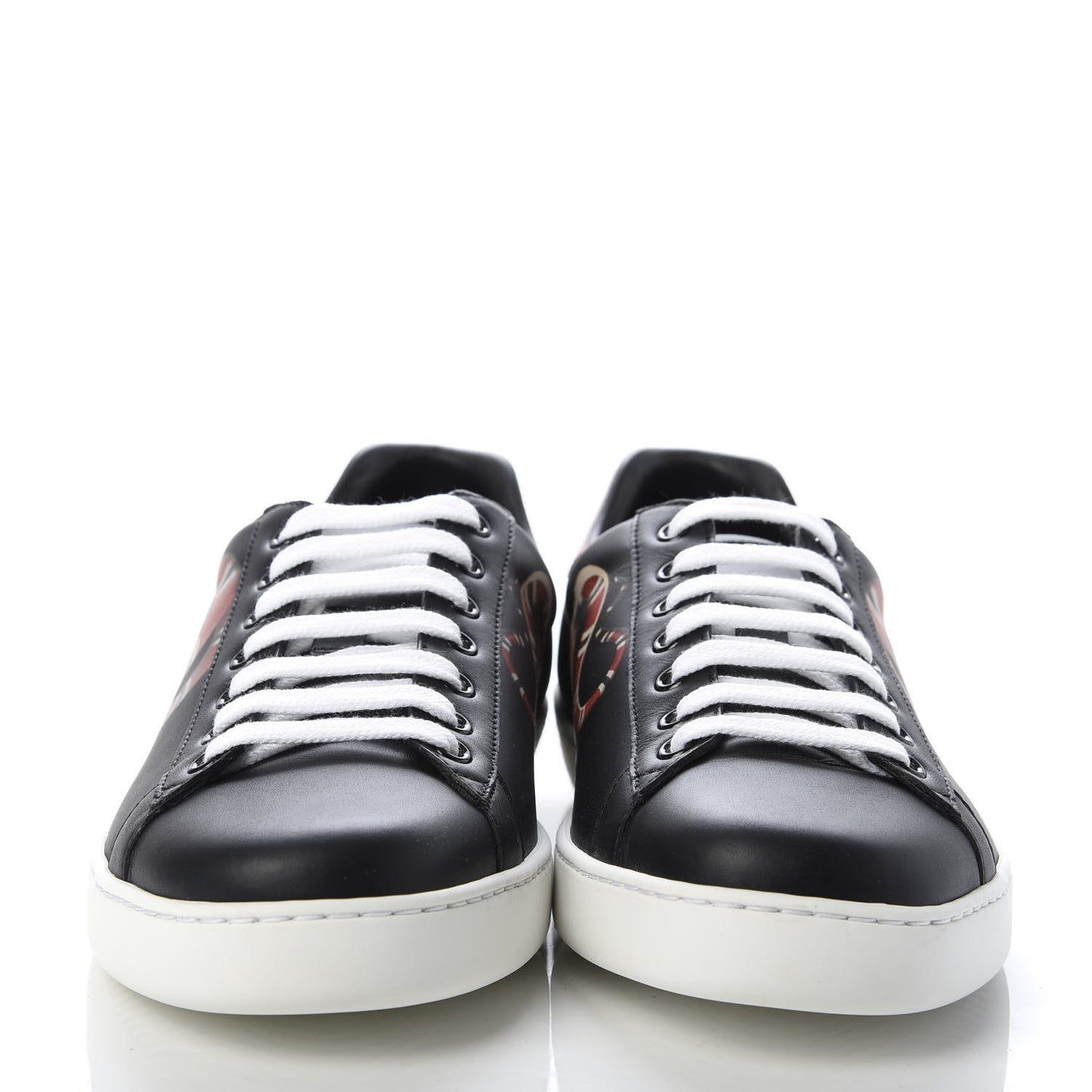 Calfskin Kingsnake Mens Ace Sneakers 9 Black Multicolor