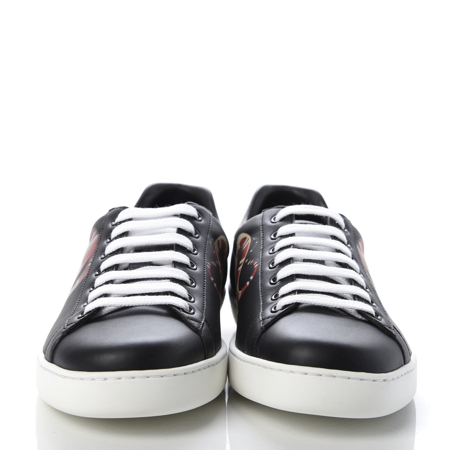 Gucci Calfskin Kingsnake Mens Ace Sneakers 9 Black Multicolor 2 of 9