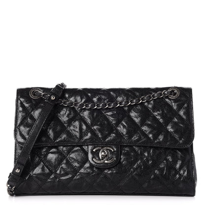 Chanel Crumpled Grained Calfskin Jumbo CC Crave Flap Black 1 of 9
