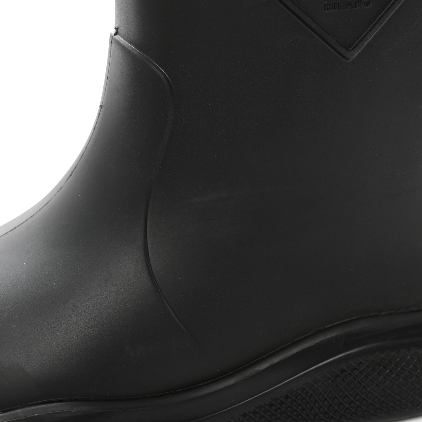 Soft Mellow Rubber Triangle Logo Embossed Womens 25mm Booties 41 Black
