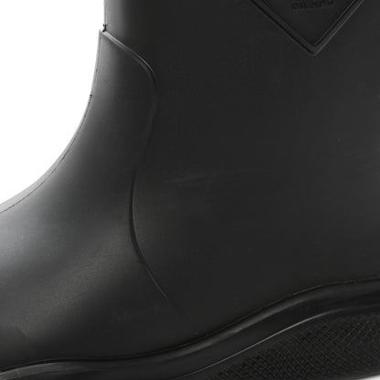 Prada Soft Mellow Rubber Triangle Logo Embossed Womens 25mm Booties 41 Black 9 of 12