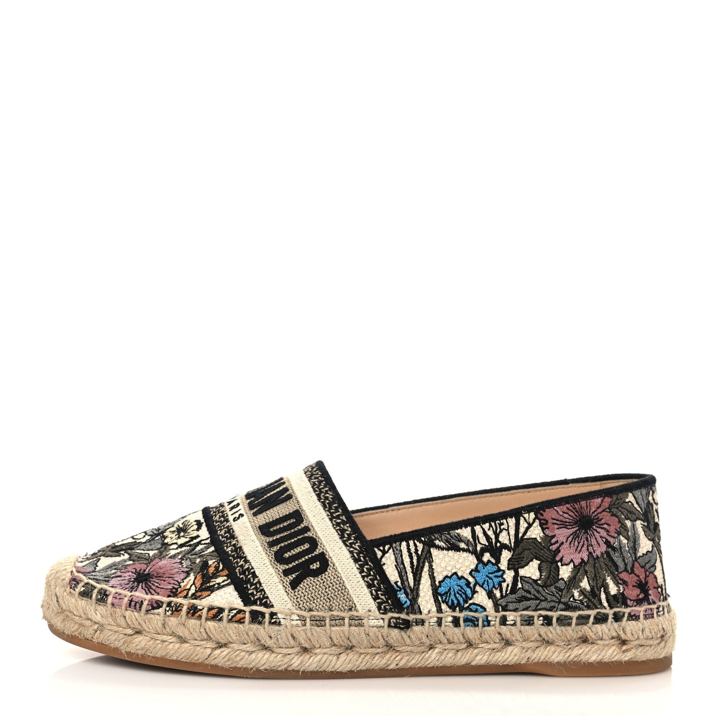 Canvas Mille Fleurs Embroidered Granville Espadrille 37 Multicolor