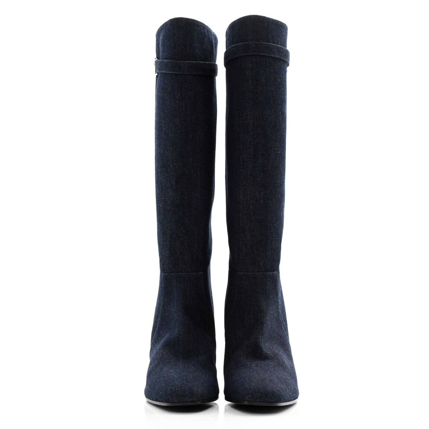 Hermes Denim Canvas Versailles Boots 39 Jean Fonce 2 of 9